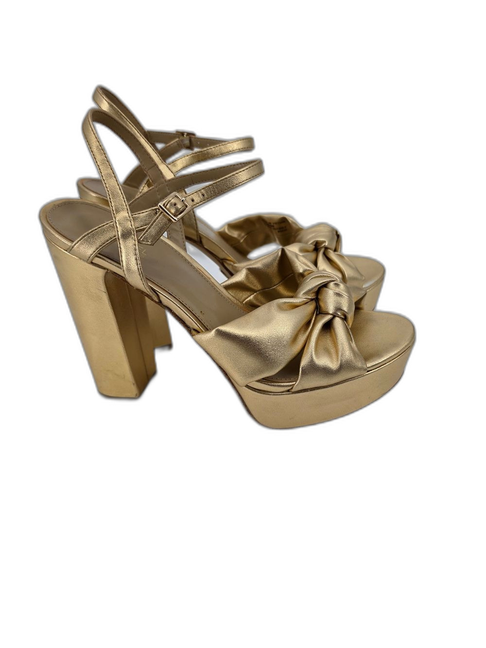 Michael KorsJosie Metallic Leather Knot Ankle Strap Platform Dress Sandal 7.5